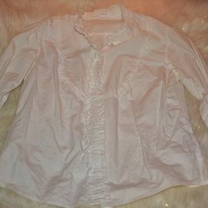 White button up shirt with Ruffles